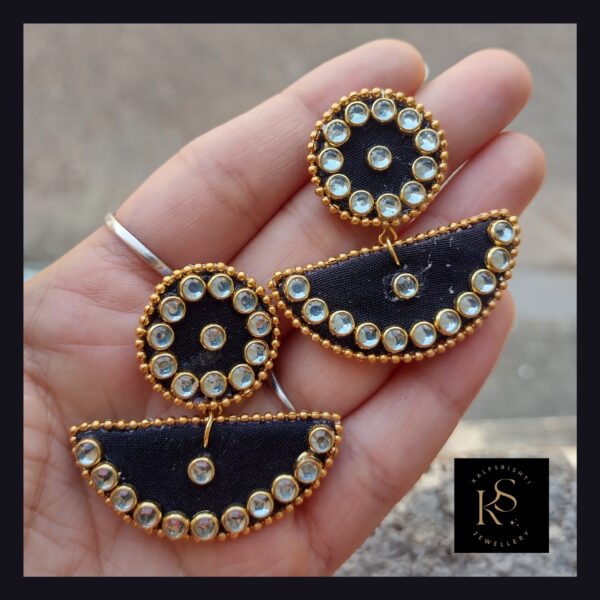 HANDMADE BLACK FABRIC EARRINGS FOR ANY OCCASION